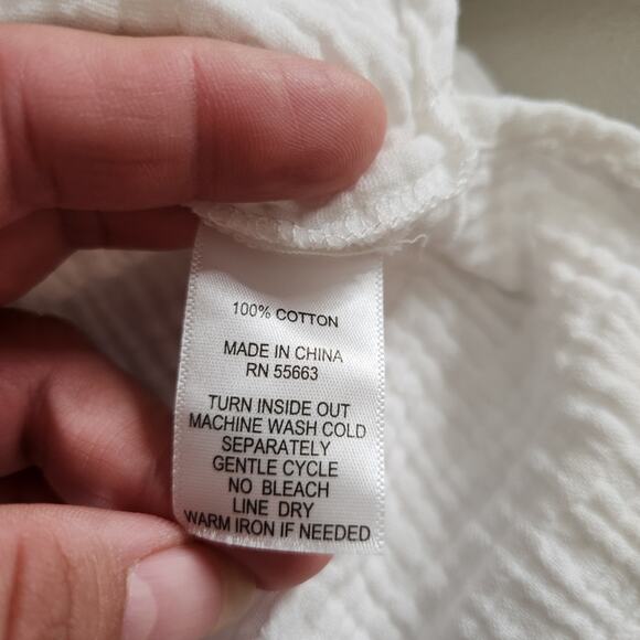 Jones & Co Jones New York White Gauzy Blouse Women's Medium Boho Minimalist - Picture 9 of 12